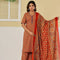 Red Printed Kurta Palazzo Set