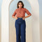 Rust Red Ethnic Motif Print Crop Top