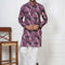 Men's Purple Kurta with Abstract Print